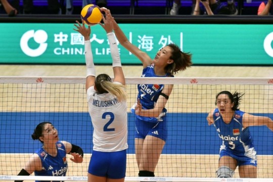 世界女排联赛香港站中国队完胜乌克兰队
